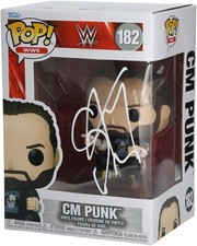 CM Punk WWE Autographed #182 Pipe Bomb Funko Pop Figurine picture