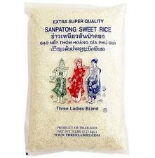 Three Ladies Thai Sweet Glutinous Rice Sanpatong Extra Super Quality 5 lbs. picture