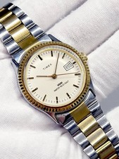 Timex 1984 Sprite Unisex Watch 32mm N. MINT Vintage Manual Wind Two Tone UK Dial picture