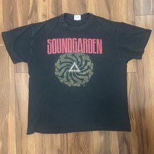 Vintage 90s Soundgarden Badmotorfinger Graphic Black T-Shirt 1991 XL 100% Cotton picture