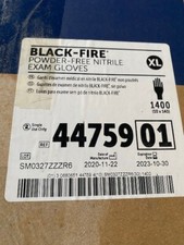 *1,400-Pieces* Halyard Black-Fire PF Nitrile Exam Gloves X-Large 44759 PAST DATE picture