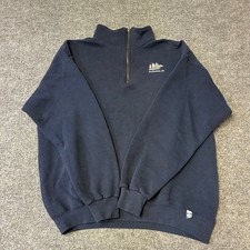 Jerzees Sweatshirt Mens Size XL Navy Blue Rochester NY Ship Quarter Zip Pullover picture