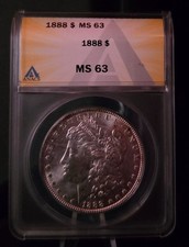 1888 Morgan Silver Dollar $1 – ANACS MS63 Choice Uncirculated – Strong Strike picture