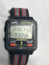 CASIO Jogging 208 J-51W vintage digital Works New Nato Strap Crack On Crystal picture