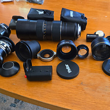 Vivitar Super Zenitar Fisheye 16mm Auto Lens Lot w/ Caps, Case, Hood, Adapter picture