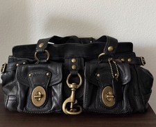 Vintage Coach Black Leather Legacy Mandy Satchel Shoulder Bag picture