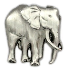 PinMart's Elephant Zoo Animal Antique Silver Lapel Pin picture