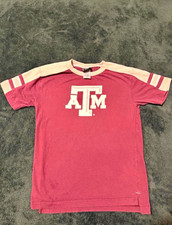 Mens S Vintage 2000s tagged Texas A&M University maroon and beige vintage tee picture