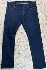 Uniqlo Slim Straight Middle Rise Kaihara Men's Selvedge Denim Jeans Size 36x32 picture