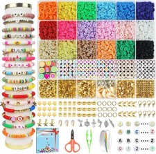 Redtwo 5100 Clay Beads Bracelet Making Kit, Flat Preppy Small, 18 Colors picture
