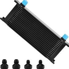 16 Row AN10 10AN Transmission Oil Cooler Kit Stacked Plate With 6AN 8AN Adapt... picture