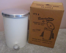 Vintage Beauty-Can Step Trash Can in White w/ Original Bucket/Liner & Box NOS picture