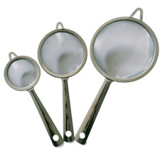 3Pcs Set Kitchen Fine Mesh Stainless Steel Oil Strainer Flour Colander Sifter picture