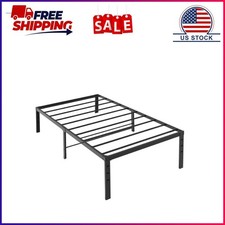 Alvantor Twin Size Simple Basic Platform Metal Bed Frame - 14 Inch Bed Height picture