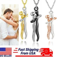 Affectionate Hug Couples Necklace Valentine's Day Embrace Chain Unisex Jewelry picture