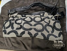NWT Y2K Coach Parker 13439 Op-Art Hobo Shoulder Bag - Black/Grey Oversized picture