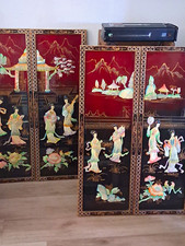 Vintage Japanese Gashia Black And Red Laquer Ivory and Mother of Pearl (Rare) picture