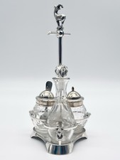 Stunning Antique 19 Century Set of Cruet By Meriden B. Victorian Silver Plate picture