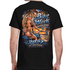 T-Shirt 2027 Bike Week Daytona Beach Beach Beauty No Harley picture