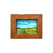 Painting Desert Scene Oil on Board Original Signed Mari Vintage Western Decor picture