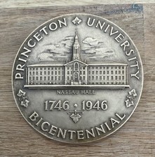 Princeton University Heavy Vintage Bronze Bicentennial Medal 1746-1946 picture