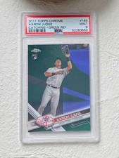 2017 TOPPS CHROME AARON JUDGE CATCHING - GREEN REF. #169 picture