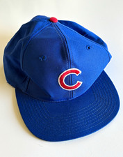 Vintage Chicago Cubs Hat Blue Red C Snapback MLB Genuine Merchandise Retro USA picture