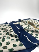 100% Italian Designer Deadstock Scarf Silk Crepe Gold Glitter Panel 67x140 cm picture