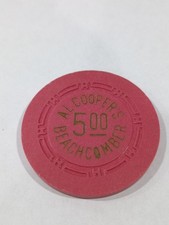 1951 AL COOPERS BEACHCOMBER CASINO LAS VEGAS, NEVADA RARE $5.00 CHIP LAST ONE picture