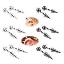 3 Pairs/Set Stainless Steel Stud Earrings Spike Cartilage Tragus Helix Piercings picture