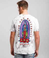 Men's Sullen Art Virgin White Light Grey Crystal Tattoo Tie Dye T-Shirt M-XXL picture
