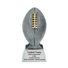 Custom Engraved Football Trophy - Personalized Silver Football Award  - 6 Inch picture
