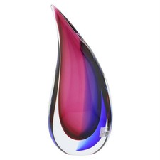 GlassOfVenice Murano Glass Sommerso Wave Vase - Rose and Blue picture