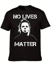 Men's Michael Myers & No Lives Matter Print T-Shirt - Soft Breathable Fabric picture