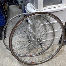 Super Champion Gentleman Clincher Rim Campagnolo Record Hubs Pair - Vintage Road picture