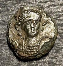 Theodosius II AD 402-450 Roman Imperial AE4 Bronze Nummus Constantipolis Rev VF picture