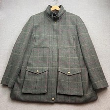 JOULES Field Coat Women UK 20 Jacket Tweed Wool Country Plaid Tartan Check picture