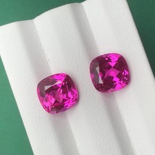 Pair Natural Mozambique Pink Ruby Cushion Cut 20.80 Ct Certified Loose Gemstone picture