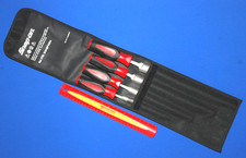 Snap-On Tools NEW $340 4 Pc Instinct Red Soft Grip Handle Half Round File Set picture