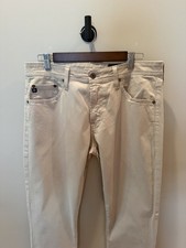 AG Adriano Goldschmied Everett Pants Mens 32x34 Beige Slim Straight Stretch picture