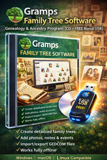 Gramps Family Tree Maker | Genealogy Software Family History Ancestry Res CD picture