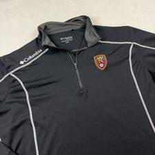 Real Salt Lake Shirt Mens XL Black MLS Soccer Columbia Golf Quarter Zip Pullover picture