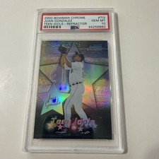 2000 BOWMAN CHROME TEEN IDOLS REFRACTOR JUAN GONZALEZ RANGERS PSA 10 LOW POP picture