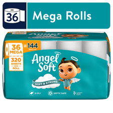 Angel Soft 2-Ply Toilet Paper 36 Mega Rolls 320 Sheets Per Roll New picture
