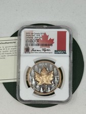 Canada 2025 UHR Rose Incused Maple 1 Oz Silver NGC PF70 FDI Taylor Signed Label picture