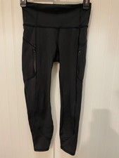 Athleta Rainier 7/8 Tight Leggings Black XXS Petite Reflective Zip Pockets picture