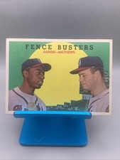 1959 Topps Fence Busters Hank Aaron, Eddie Mathews #212 White Back Centered picture