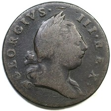 1773 Virginia Halfpenny Colonial Copper Coin picture