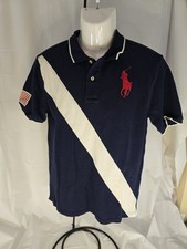 Polo Ralph Lauren Custom Slim Fit Big Pony Polo Shirt Rugby Stripe XL picture