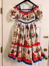 Dolce & Gabbana Capri Midi off Shoulder Pasti Italiana Print Dress. Size IT44 picture